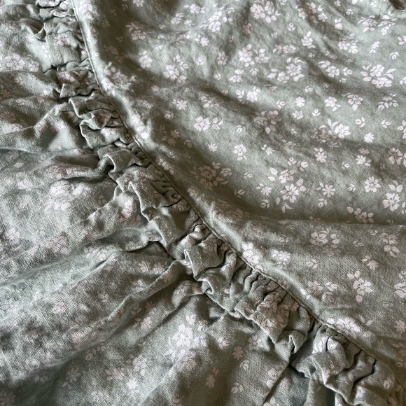 Lalibela Not Perfect Linen Floral Dress Light Green Medium - Picture 5 of 13